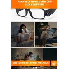 Letsii Dinlendirici LED Işıklı Aydınlatmalı Gözlük Gece ve Gündüz Kullanım Için Pratik Çözüm
