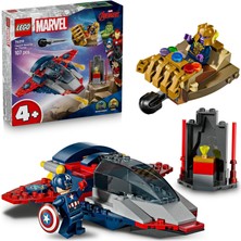 LEGO ǀ Marvel Kaptan Amerika, Thanos'a Karşı 76319 – 4 Yaş ve Üzeri Süper Kahraman ve Uzay Gemisi Hayranı Çocuklar Için Eğlenceli Oyunlar Sunan Minifigürlü Yapım Seti, Harika Hediye Fik