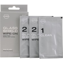 Glasshield Wipe On Araç Nano Yağmur Kaydırıcı ve Su Itici Mendil 1 Yıl Etkili Cam Bakımı, Cam Yüzey Yağmur Tutmaz Nano Kaplama, Far, Ayna Sıvı Kaydırıcı