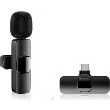 K9 T1 Type C Wireless (Kablosuz) Ergonomik Tak Çalıştır Android Telefon Tablet Ipad Yaka Mikrofonu