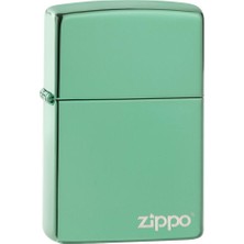 Zippo High Polish Green Logo Dizayn Çakmak