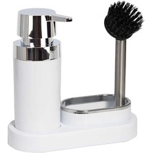 Polen Sıvı Sabunluk ve Fırça Mutfak Seti, Beyaz