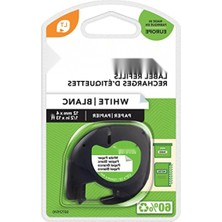 MarkEntegra Beyaz Kağıt Şerit Etiket - 12MM x 4 Mt, Letratag Uyumlu