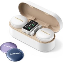 Royal Rain Store Anker, , M650, Wireless Yayıncı Mikrofonu, Şarj Kutusuyla 15 Saat Pil Ömrü, Voiceshield, LC3PLUS Codec, Çift Kanallı Kayıpsız Ses Alımı, Beyaz