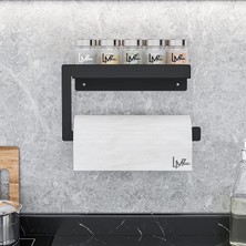 Royal Rain Store Kağıt Havlu Askısı, Mutfak ve Banyo Için Yapışkanlı Kağıt Havluluk, Metal Havlu Tutacağı (Siyah)