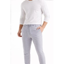 Varetta Erkek Gri Jogger Yazlık Pantolon Regular Fit  Lastikli Bel Likralı Trend Pantolon