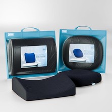 Royal Rain Store 'uykumu Kaliteli Aldım' Full Ortopedik Visco Ofis - Araba - Sandalye Yastık Seti, Bel Destek ve Oturma Simidi Minderi Seti, Ortopedik, Yıkanabilir Kılıf, Visco Sünger, Konfor, Siyah