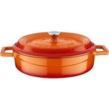 Royal Rain Store Döküm Çok Amaçlı Yayvan Tencere 24 cm Turuncu - Lv Y St 24 K2