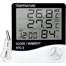 Royal Rain Store Dijital Termometre Sıcaklık ve Nem Ölçer Higrometre Masa Alarm, Problu Dijital Termometre, Problu Sıcaklık ve Nem Ölçer
