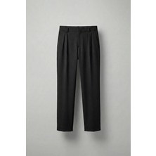 Abluka Online Erkek Baggy Fit Kumaş Pantolon Siyah