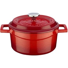 Royal Rain Store Döküm Yuvarlak Tencere Trendy Çap(Ø) 18 cm - Kirmizi