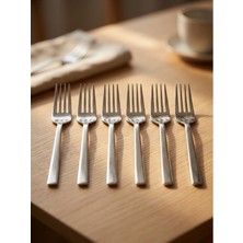 Airobazar 304 Kalite Paslanmaz Çelik 6 Kişilik Küçük Çatal Seti, Dayanıklı ve Şık Tatlı Çatalı