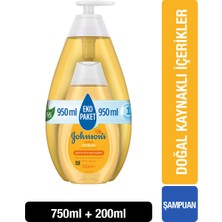 Johnson's Bebek Şampuanı 750 + 200 ml Göz Yakmayan Formül ile Hassas Ciltler İçin Özel