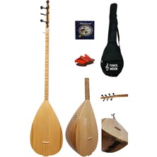 Royal Rain Store Uzun Sap Bağlama Saz Midi Set (Su Geçirmez Kılıf + Yedek Tel + Mızrap) Çift Ses Çıkışlı Yeni Başlayanlara Özel Profesyonel Set