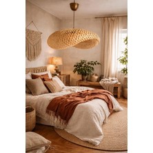 Ömür Avize Cowboy Model Rattan Bambu Modern Tasarım Bohem Sarkıt Avize