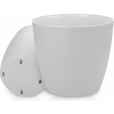 Royal Rain Store Home Beyaz Tekerlekli Saksı 48 Litre Büyük Saksı Geniş Hacimli Tekerlekli Saksı Beyaz 40 cm Beyaz