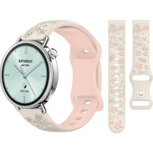 Sneezy Mi Watch S4 41MM Ile Uyumlu Floraflex Çiçek Desenli Yumuşak Soft Silikon Kordon