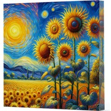 Van Gogh 4 Ayçiçekleri - Çizgisiz Yan Boyamalı Defter