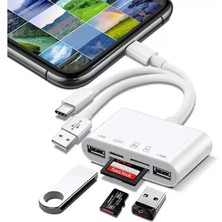 Royal Rain Store NK1032 Pro Type-C Lightning Usb-A To 2x Usb3.0 Sd Tf Pd Kart Okuyucu Çevirici Hub Adaptör