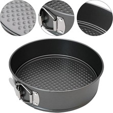 Royal Rain Store Çelik Teflon® Kek Kalıbı Kilitli Kelepçeli Yanma Yapışma Yapmayan Kilitli Yuvarlak Metal Kalıp