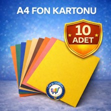 Nistabolje A4 Renkli Fon Kartonu 23 x 34 cm 10 Renk