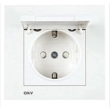 MarkEntegra Beyaz Kapaklı Top Priz - Çarpma Karşıtı Tasarım