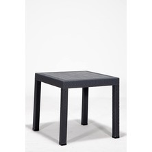 Royal Rain Store Rattan 80X80 Camsız Antrasit Masa - Bahçe&balkon&teras