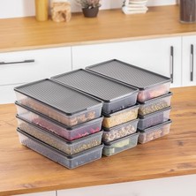 Royal Rain Store 1101 12 Li Dikdörtgen No-Frost Derin Dondurucu Çok Amaçlı Yiyecek Saklama Kabı Seti