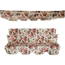 Royal Rain Store Tenteli Salıncak Kılıf Seti Mindersiz 3 Kişilik Ingiliz Gülü 164X47 cm