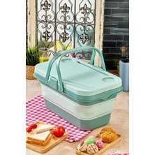 Royal Rain Store Katlanır Piknik Sepeti - 3 Katlı, Çok Fonksiyonlu Kamp Çantası, Portatif ve Hafif, Katlanabilir Masa, Saklama ve Taşıma Kutusu -