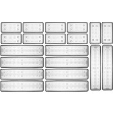 Royal Rain Store Home 20'li Modüler Set Kaşıklık Çekmece Içi Düzenleyici Çatal Kaşık Bıçak Düzenleme Organizeri Antrasit