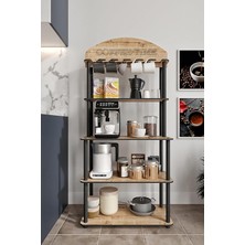 Royal Rain Store Tıme Çok Amaçlı Dolap Kahve Köşesi Madran Ceviz Tüm Kahve Makineleri (Meşe)