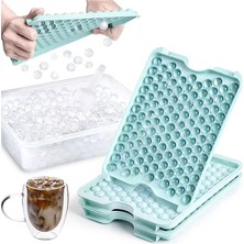 Royal Rain Store Pumo Mavi 124 Bölmeli Kapaklı Küre Buz Kalıbı Dondurma Kalıbı Buz Saklama Kabı Sunumluk VLT1478