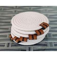 Royal Rain Store Adet Hasır Bardak Altlığı Çay Kahve Fincan Altlığı Krem