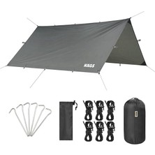 Royal Rain Store Tarp Gölgelik Tente, Taşınabilir Örtü Branda Çok Işlevli Outdoor Açık Hava Kamp Seyahat Tente Branda Güneşlik Karavan Tente Yan Çadır Gölgelik - 300X400 cm - Gri