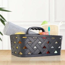 Royal Rain Store Deri Desenli Saplı Sepet