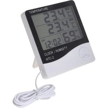 Royal Rain Store Dijital Termometre Saat Nem ve Sıcaklık Ölçer Iç Dış Mekan