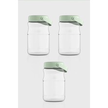 Renga Macro 1700 ml Yeşil Kapaklı 3'lü Cam Kavanoz Seti 131074