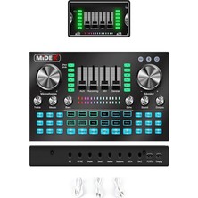 Royal Rain Store VS20 Üst Seviye Stüdyo Kayıt Canlı Yayın Şarjlı Ses Kartı Efektli Radyo Mikseri (Telefon ve Pc Podcast)