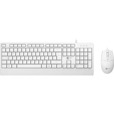 Royal Rain Store CM106 USB Kablolu, Qwerty Türkçe Dizilim Klavye, 1200DPI Optik Fare, Bilek Dinlendirme, Sağ ve Sol Elle Kullanılabilir, Evrensel Uyum, Türkçe Q Klavye & Mouse Set Beyaz