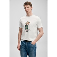 Lufian Duck Modern Grafik Tişört Kırık Beyaz