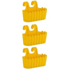 Royal Rain Store Akasya Çift Askılı Saksı, 30 cm Sarı Çit Balkon Saksı