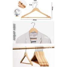 Ahşap Dolap Içi Naturel Askısı, Pantolon ve Ceket Düzenleyici 30'lu