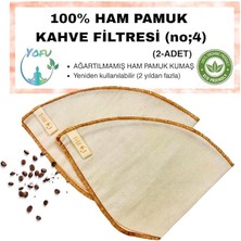 Royal Rain Store Adet) Yıkanabilir, Kumaş Kahve Filtresi (No:4) AĞARTILMAMIŞ%100 Ham Pamuk, Organik, Ekolojik Filtre No:4 (No4.2)