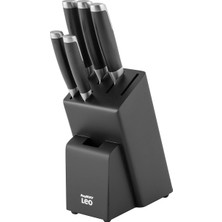 Royal Rain Store Leo 18/10 Çelik Bıçak Bloğu 6 Parça Seti