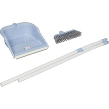 Royal Rain Store Plastik Saplı Faraş Takımı (Süpürge ve Kürek) (Açık Mavi)