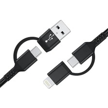 Royal Rain Store Pd 20W 2 In 1 Hızlı Şarj Kablosu 100 cm 2.4 A Lightning Type-C USB Type-C Çoklu Veri Data Kablosu