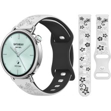 Sneezy Mi Watch S4 41MM Ile Uyumlu Floraflex Çiçek Desenli Yumuşak Soft Silikon Kordon