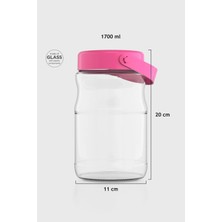 Renga Macro 1700 ml Cam Kavanoz 131074 Fuşya