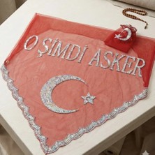 Güven O Şimdi Asker Omuz Şalı Pullu Tül Üçgen Eldiven Takımlı